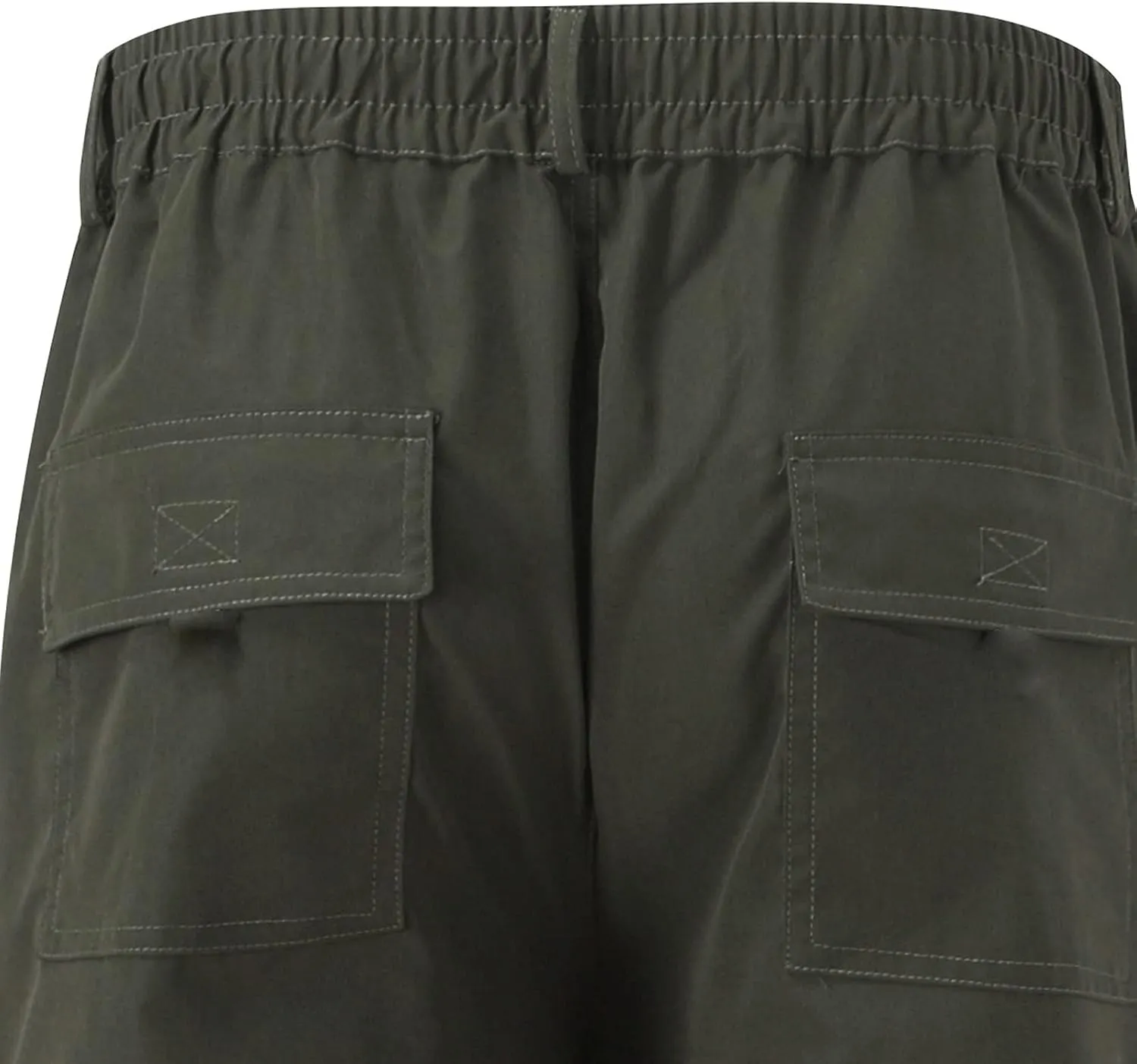 Men's Long Solid Color Cargo Pants Elastic Waistband Trousers Men's Jogger Pants Men's Slim-Fit Stretch Cargo Pant