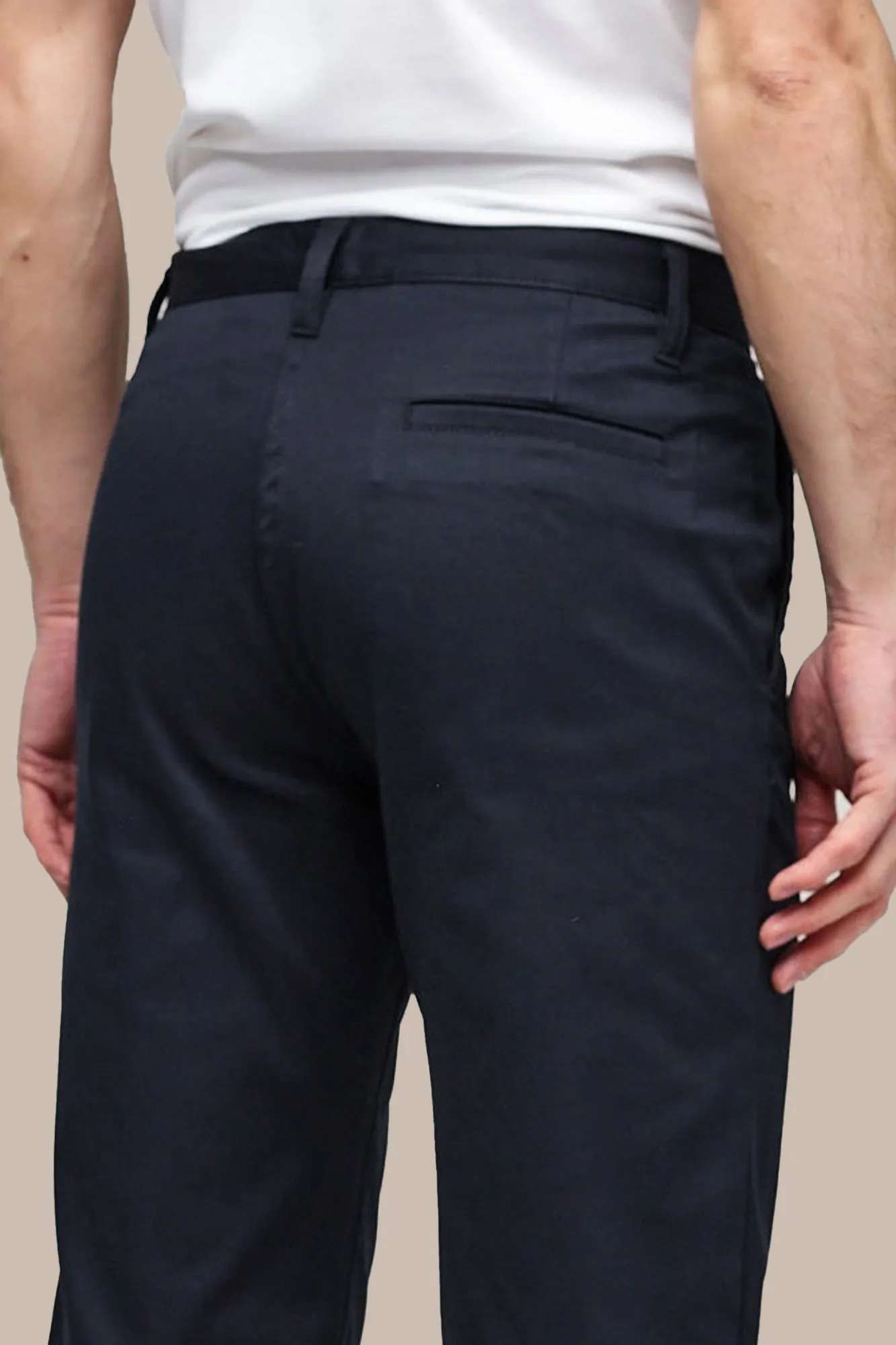 Men's Slim Lightweight Stretch Cotton Twill Chinos - Navy