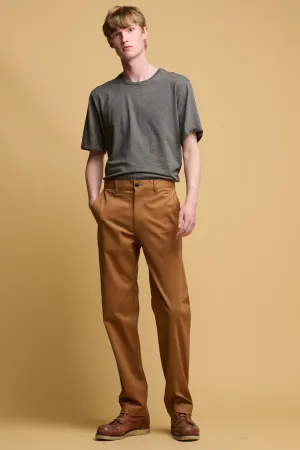 Men's Slim Lightweight Stretch Cotton Twill Chinos - Tobacco