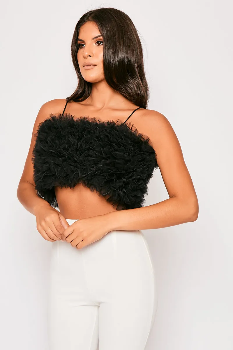 Micah - Black Tulle Crop Top