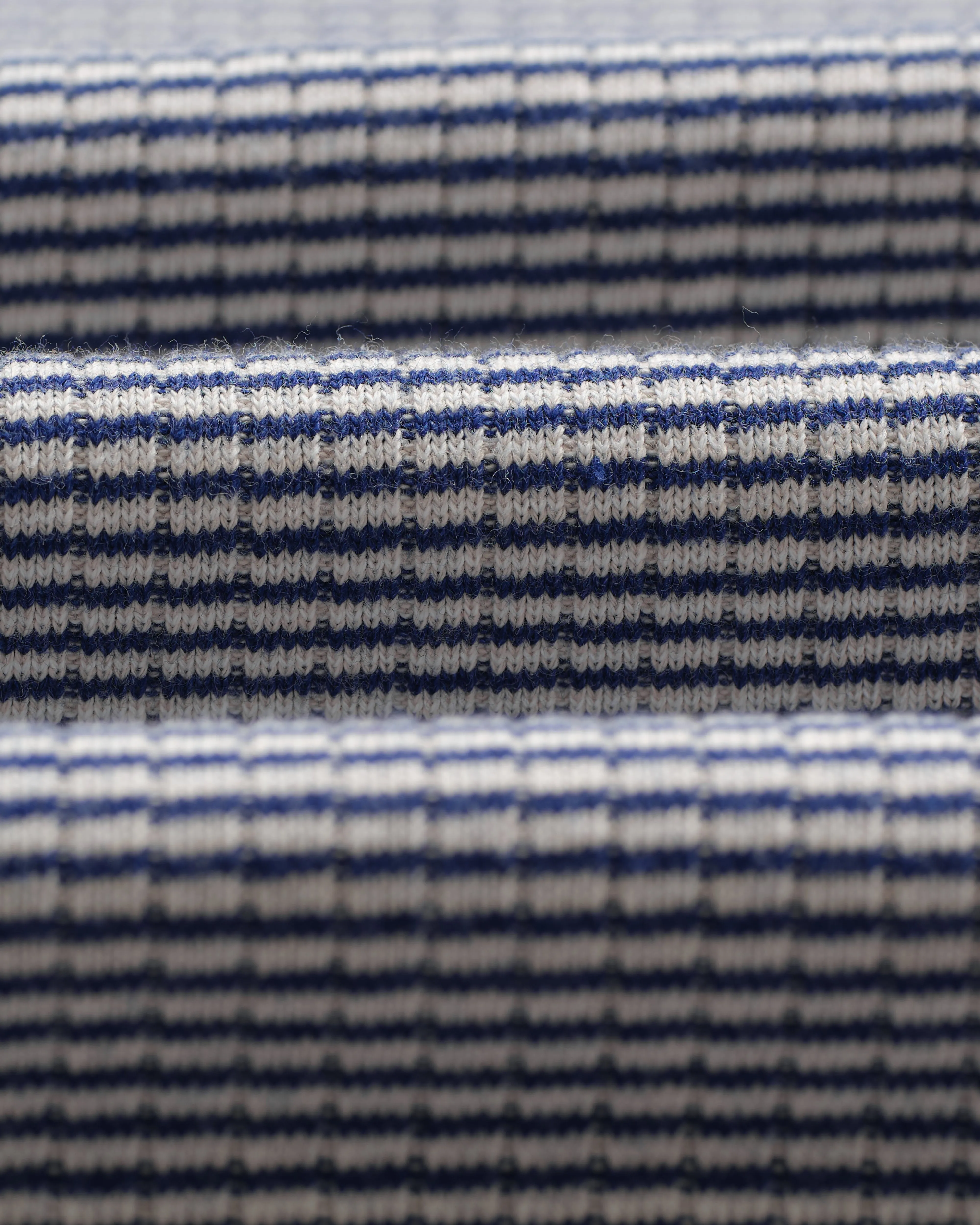Montague - Blue And Ecru Striped Ribbed Organic Cotton Vest