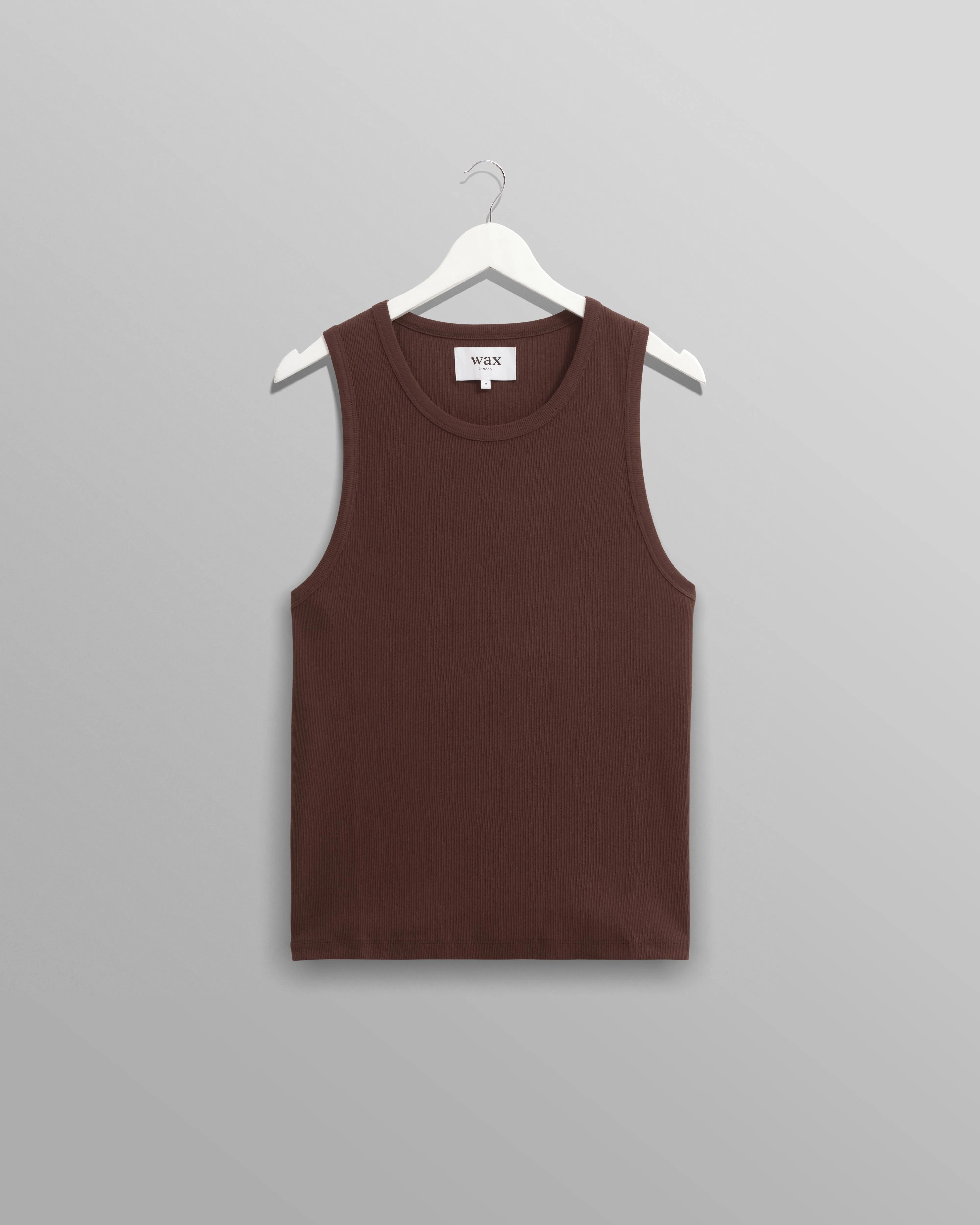 Montague - Brown Ribbed Organic Cotton Vest
