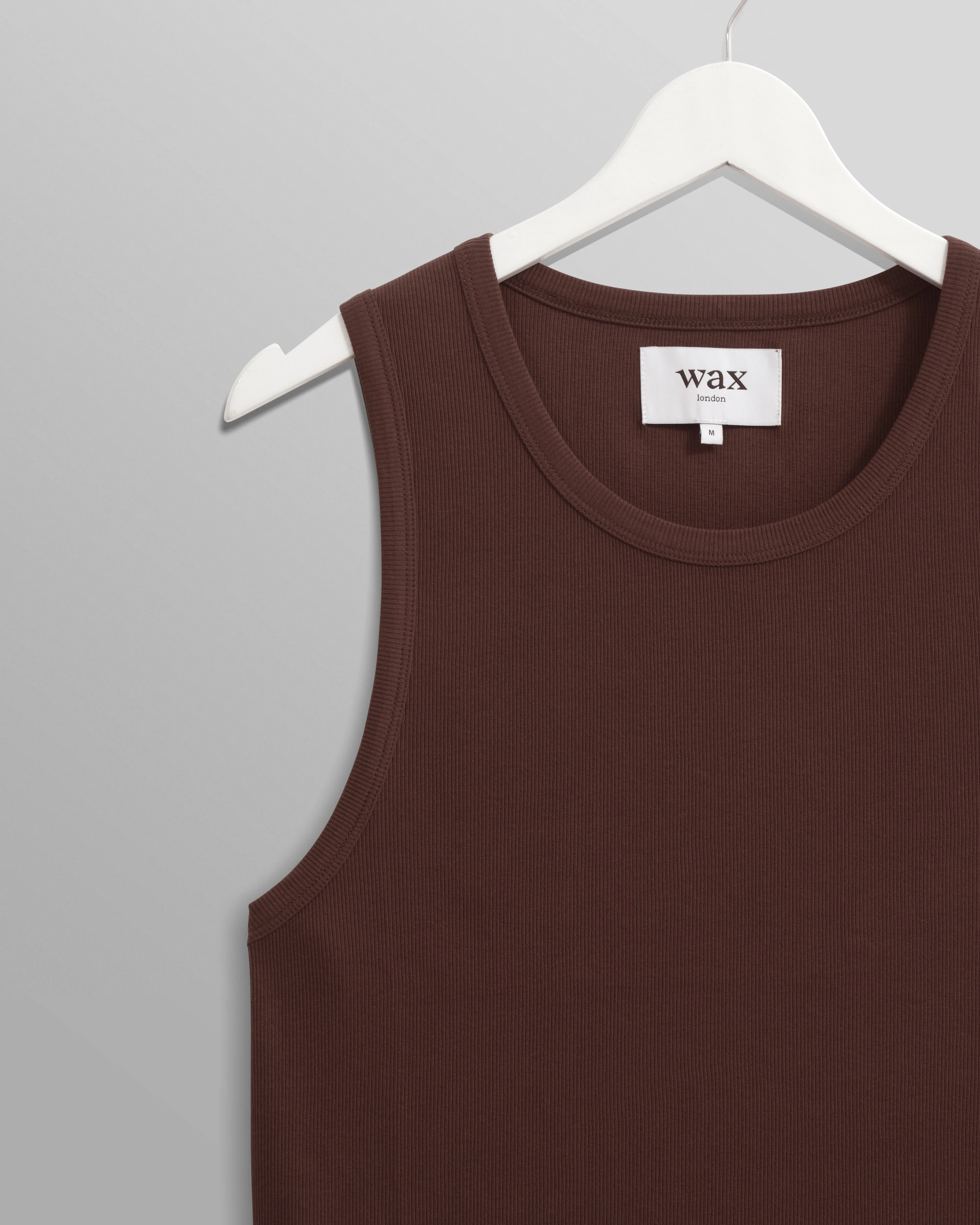 Montague - Brown Ribbed Organic Cotton Vest