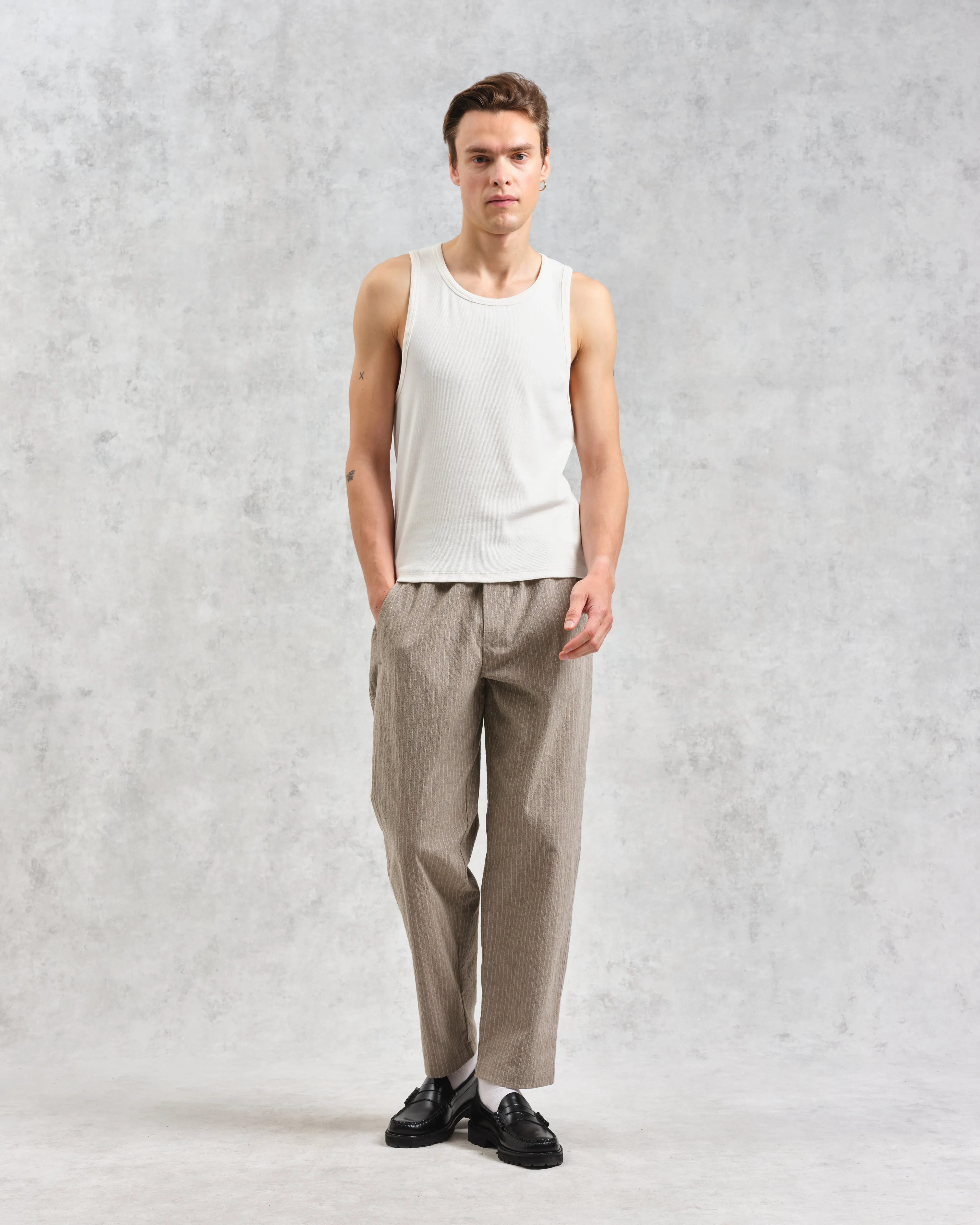 Montague - Ecru Ribbed Organic Cotton Vest