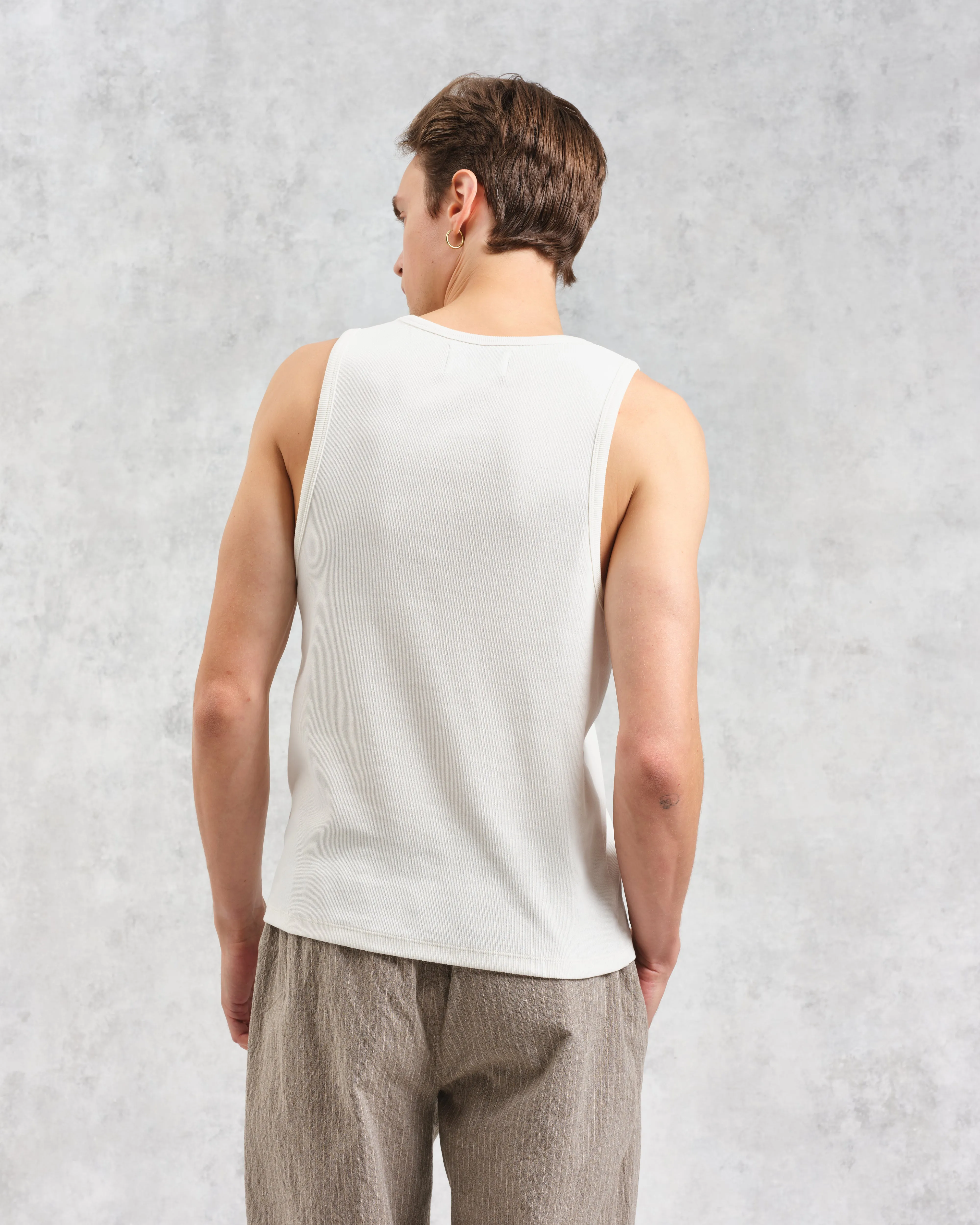 Montague - Ecru Ribbed Organic Cotton Vest