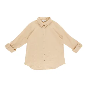 mySTYLE Women's Crinkle Button-Up Shirt