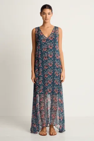 Natalie Martin Tova Maxi - Vintage Flowers Indigo - FINAL SALE