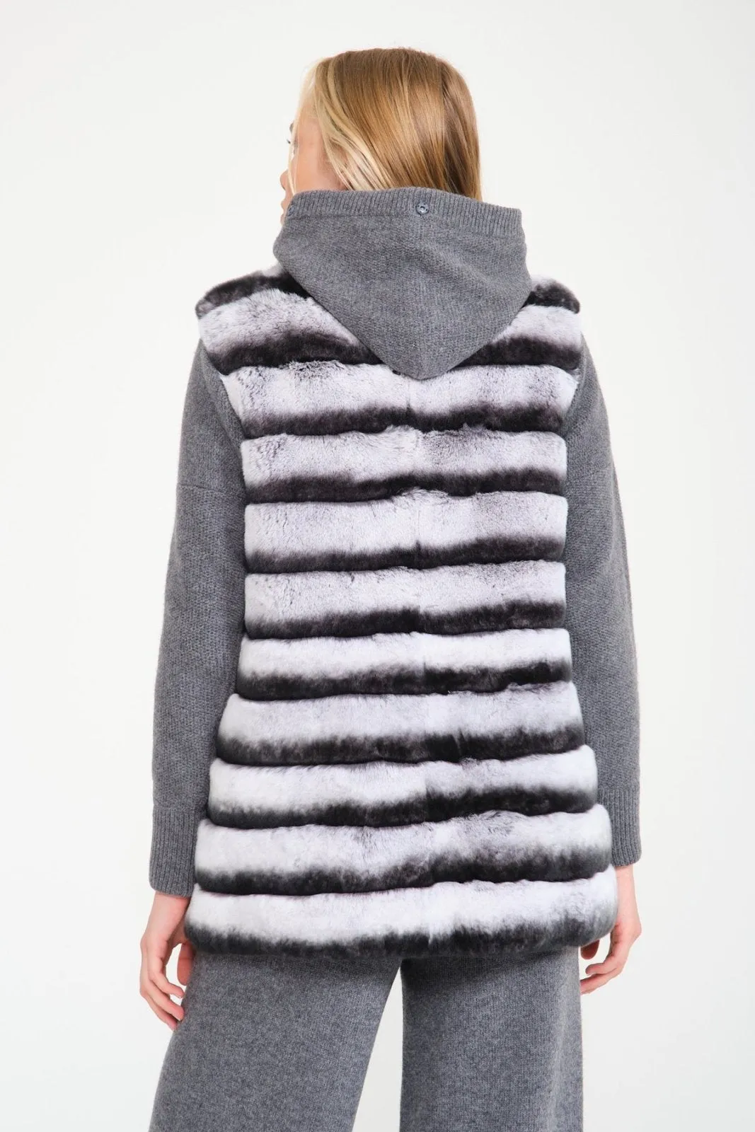 Naturel Grey Rex Fur Vest