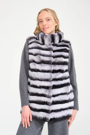 Naturel Grey Rex Fur Vest