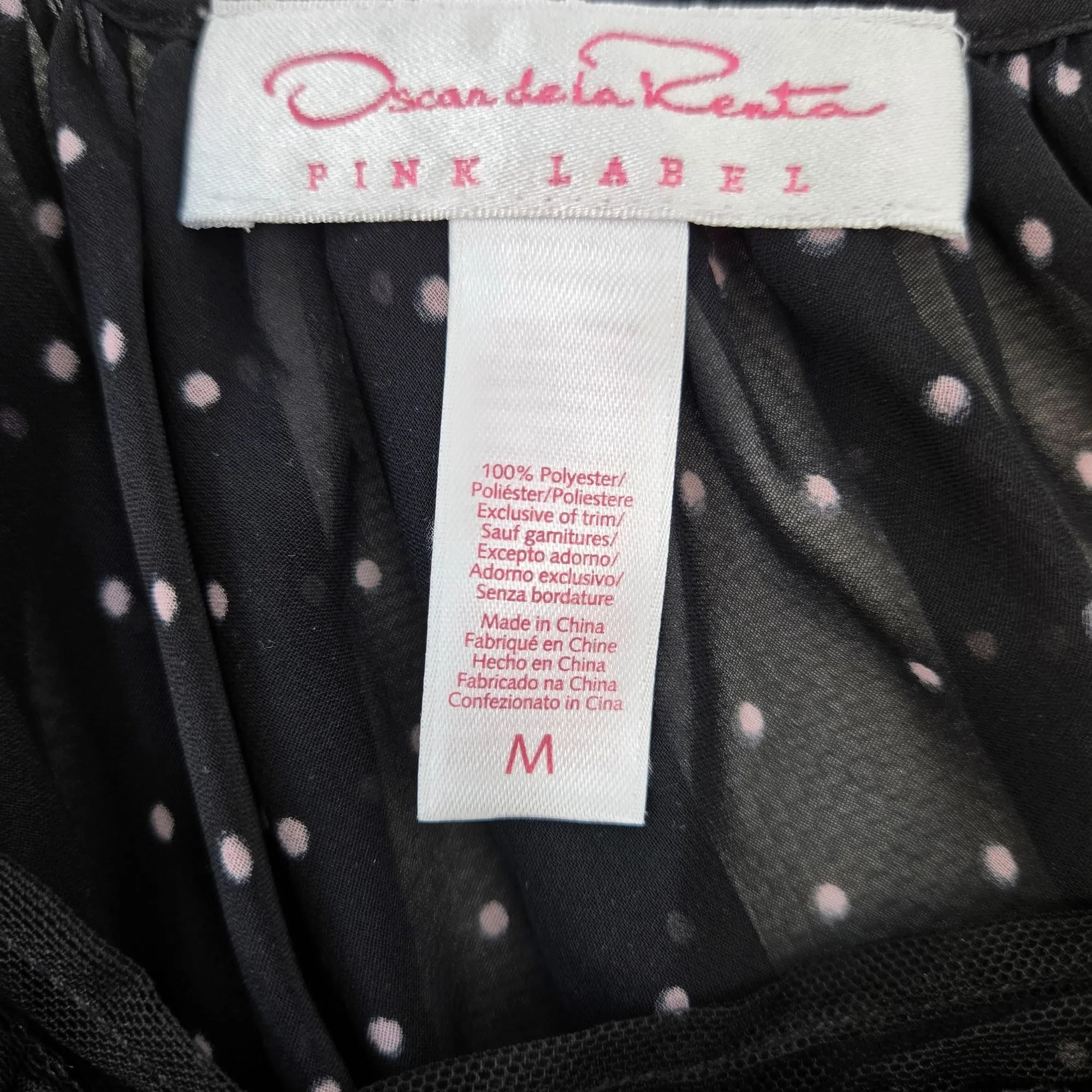 NWOT Oscar de la Renta Two Piece Polka Dot Lingerie Set Size Medium