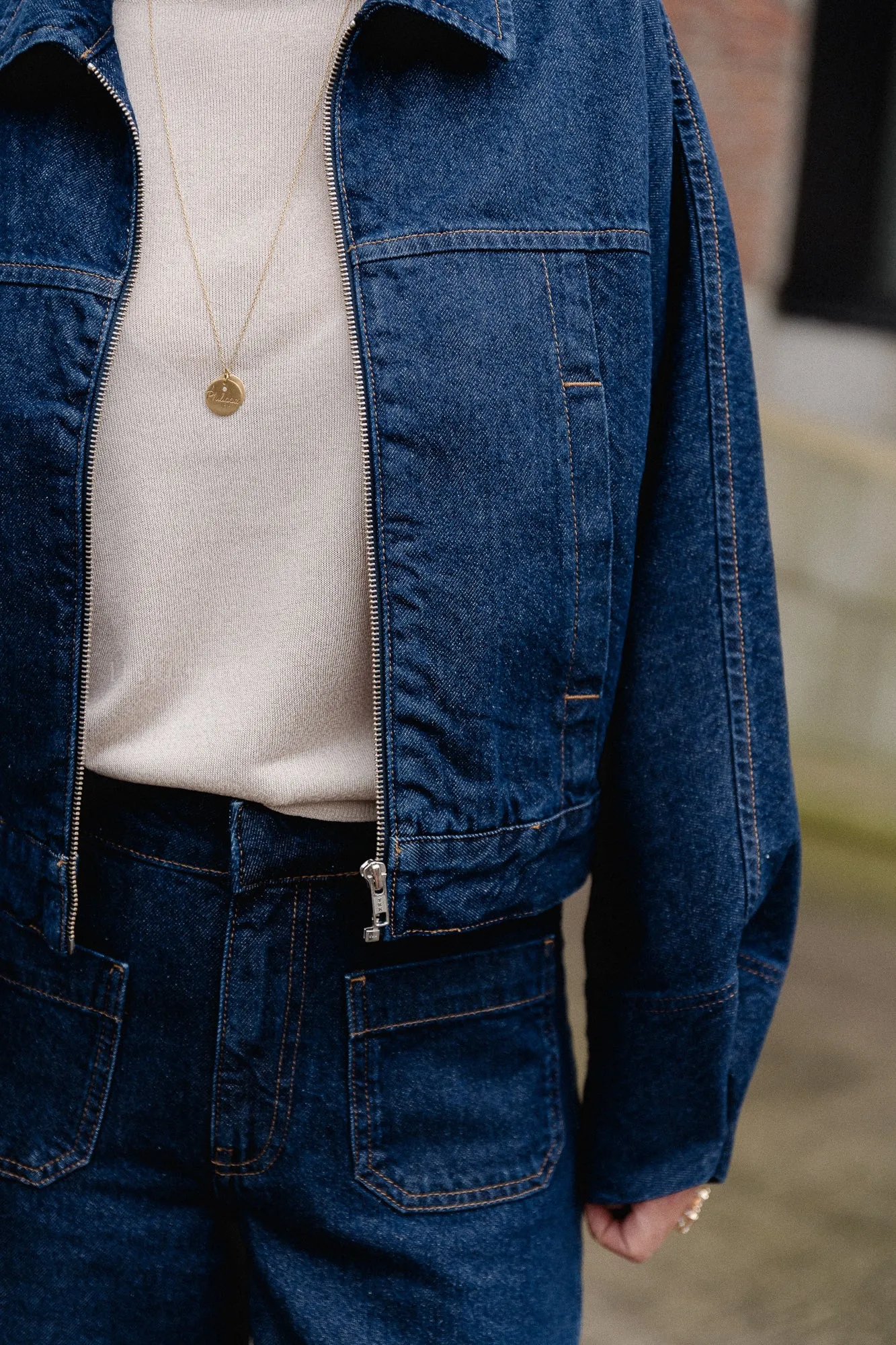 OBJBoletta RE LS denim jacket dark blue