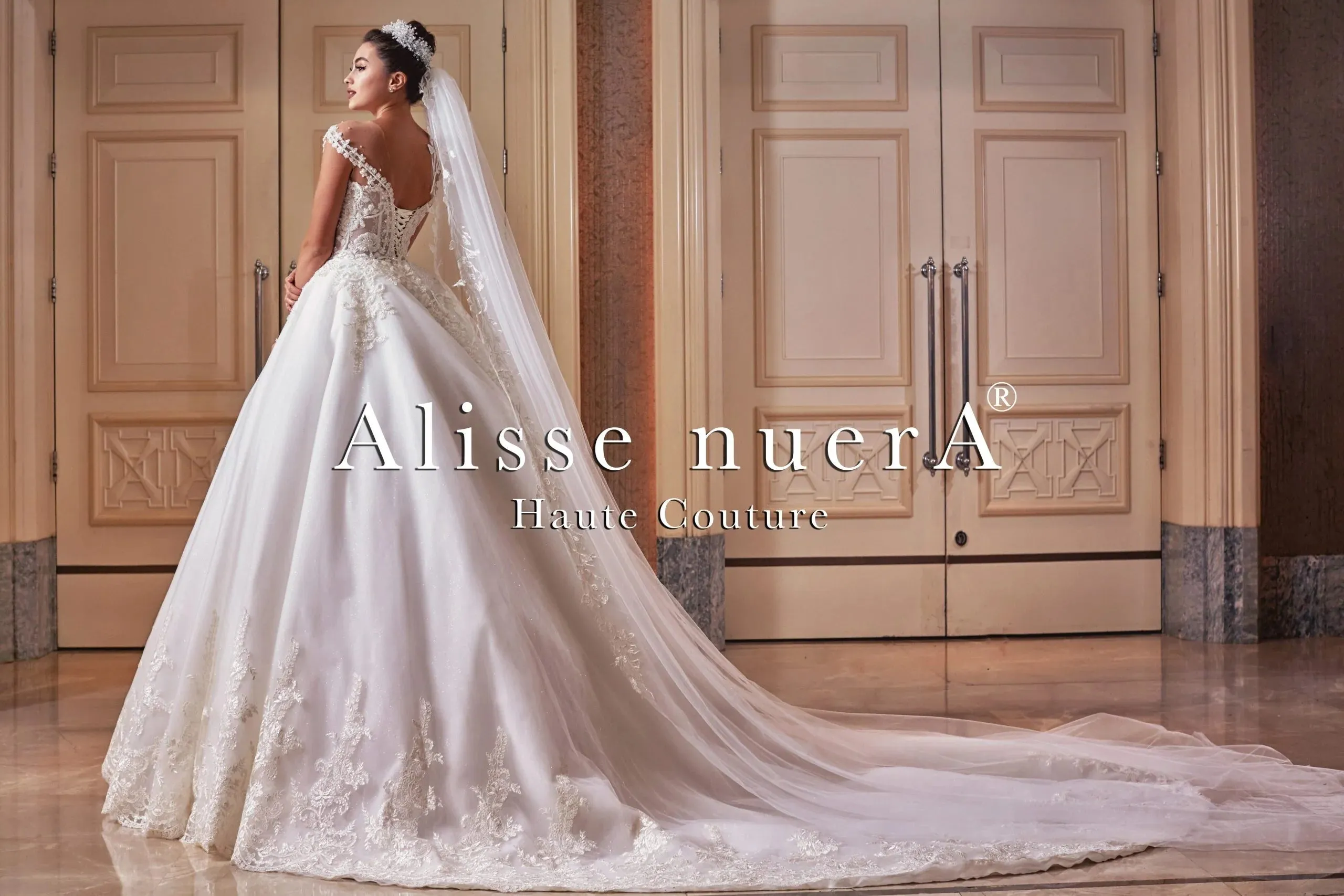 Off Shoulder Illusion Scalloped Lace Hemline Wedding Dress
