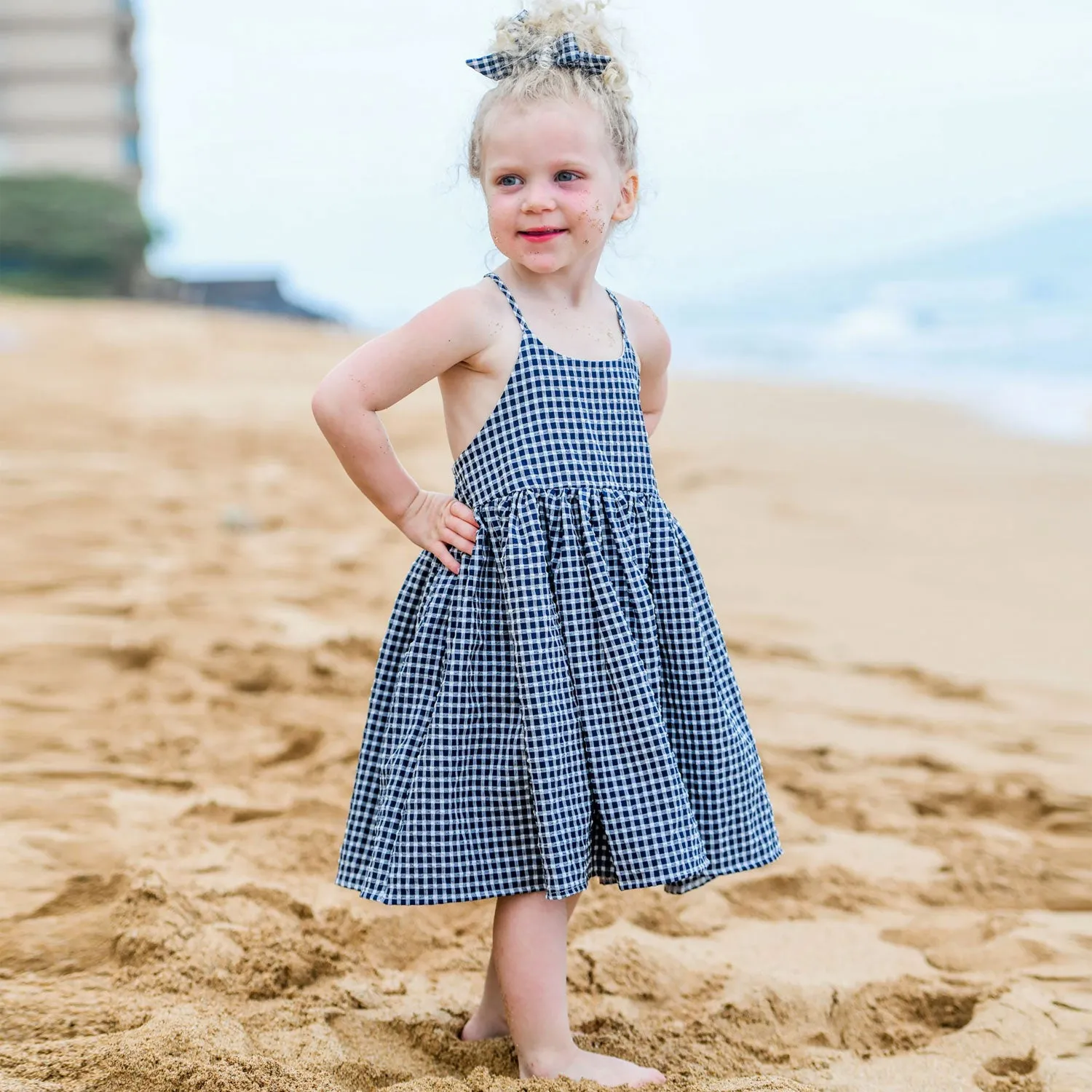 oh baby! Gingham Party Dress - Navy