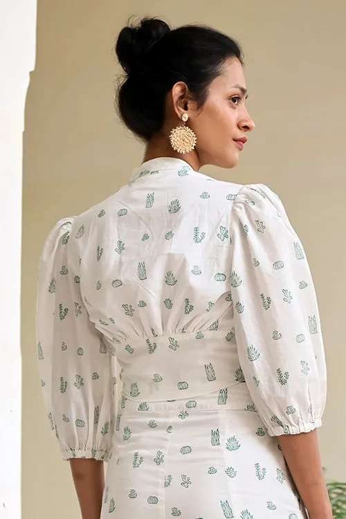 Okhai "Imania" Handblock Printed Cotton Tie Top