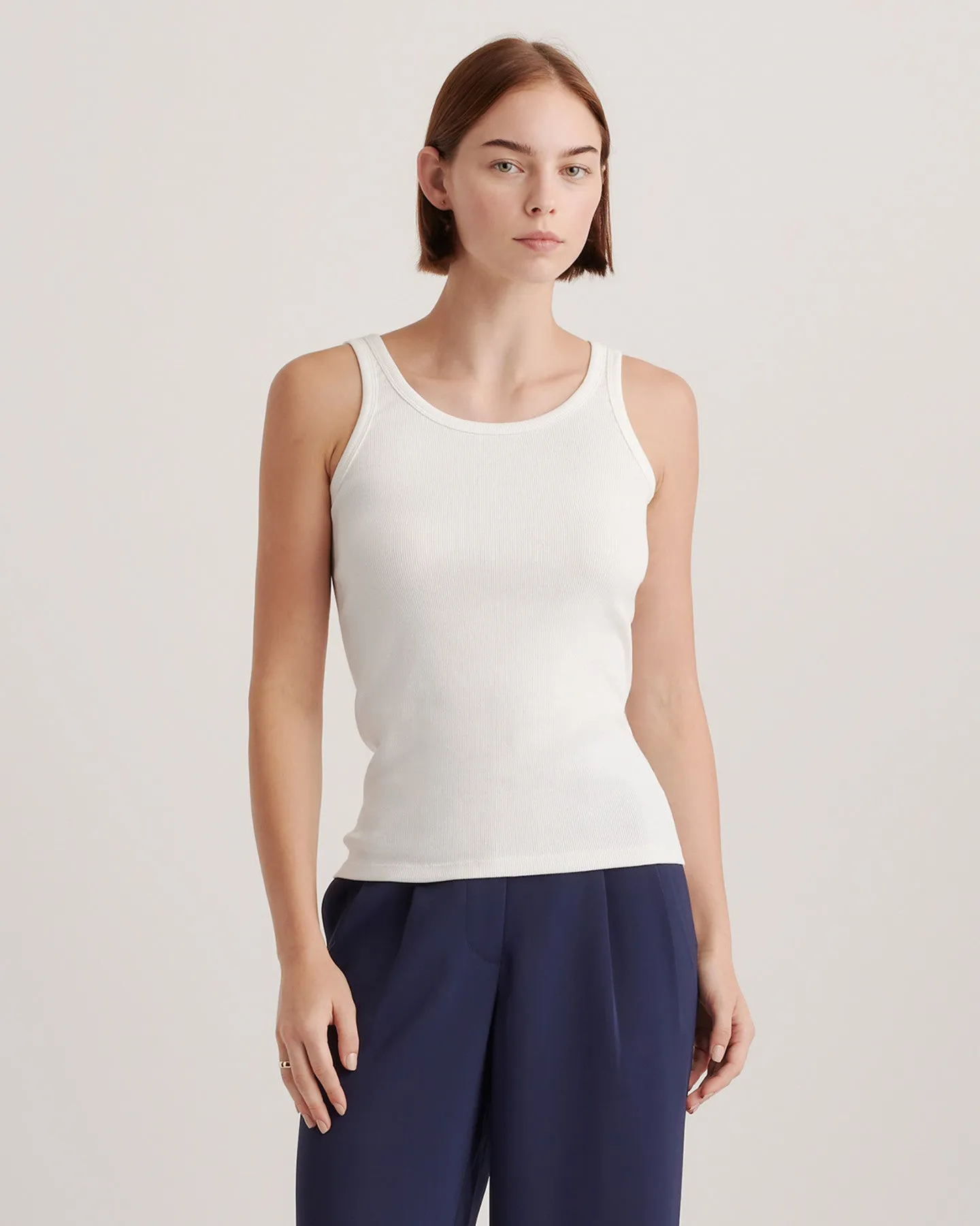 Organic Cotton Micro-Rib Scoop Neck Tank