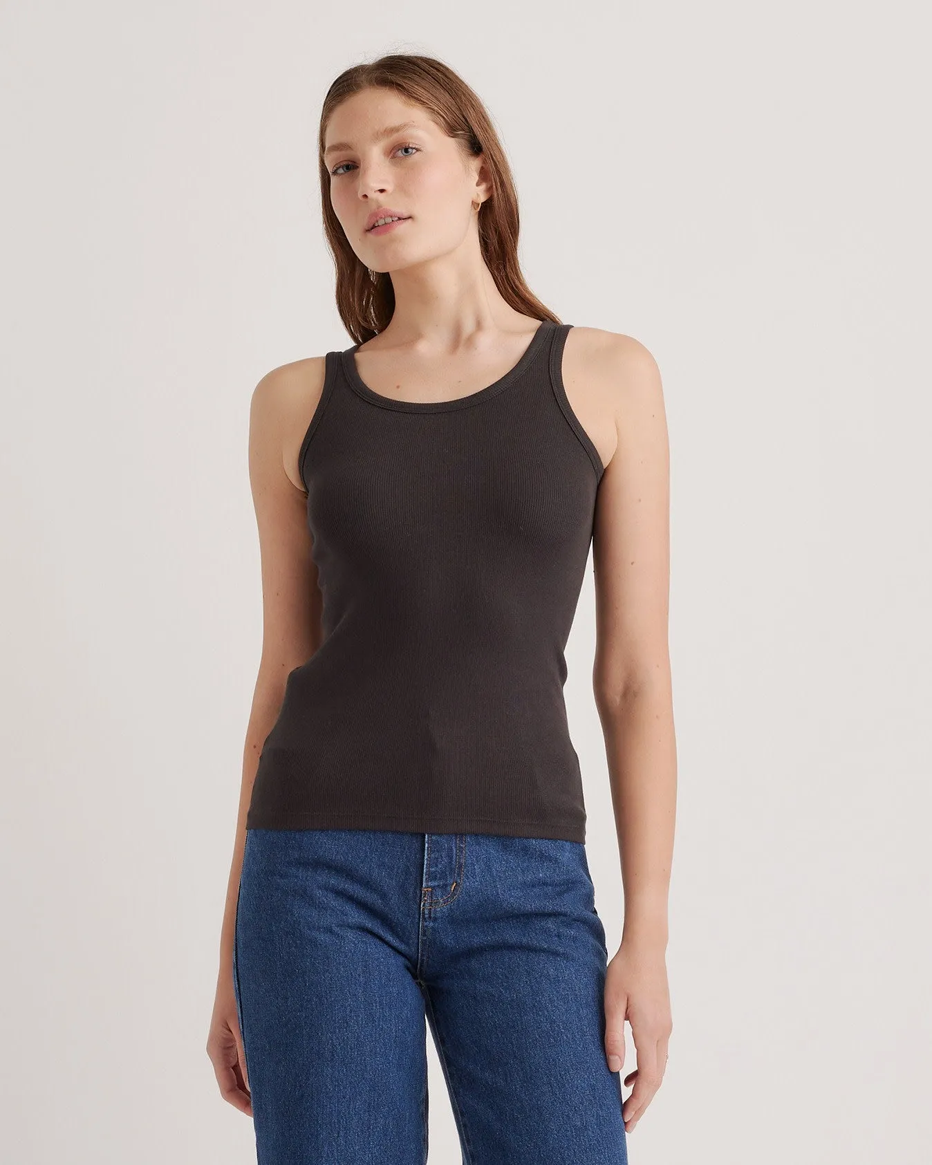 Organic Cotton Micro-Rib Scoop Neck Tank