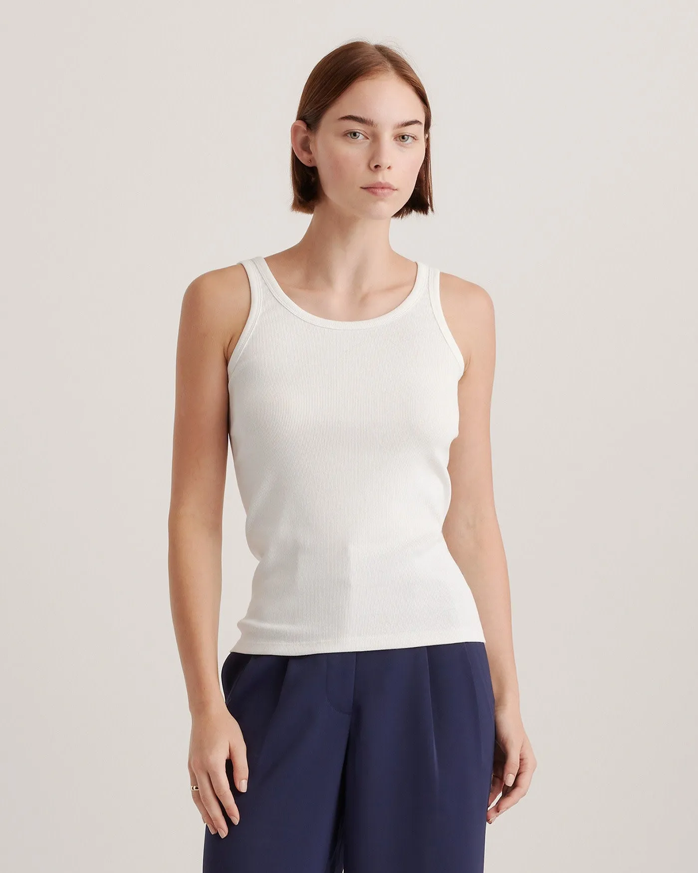 Organic Cotton Micro-Rib Scoop Neck Tank