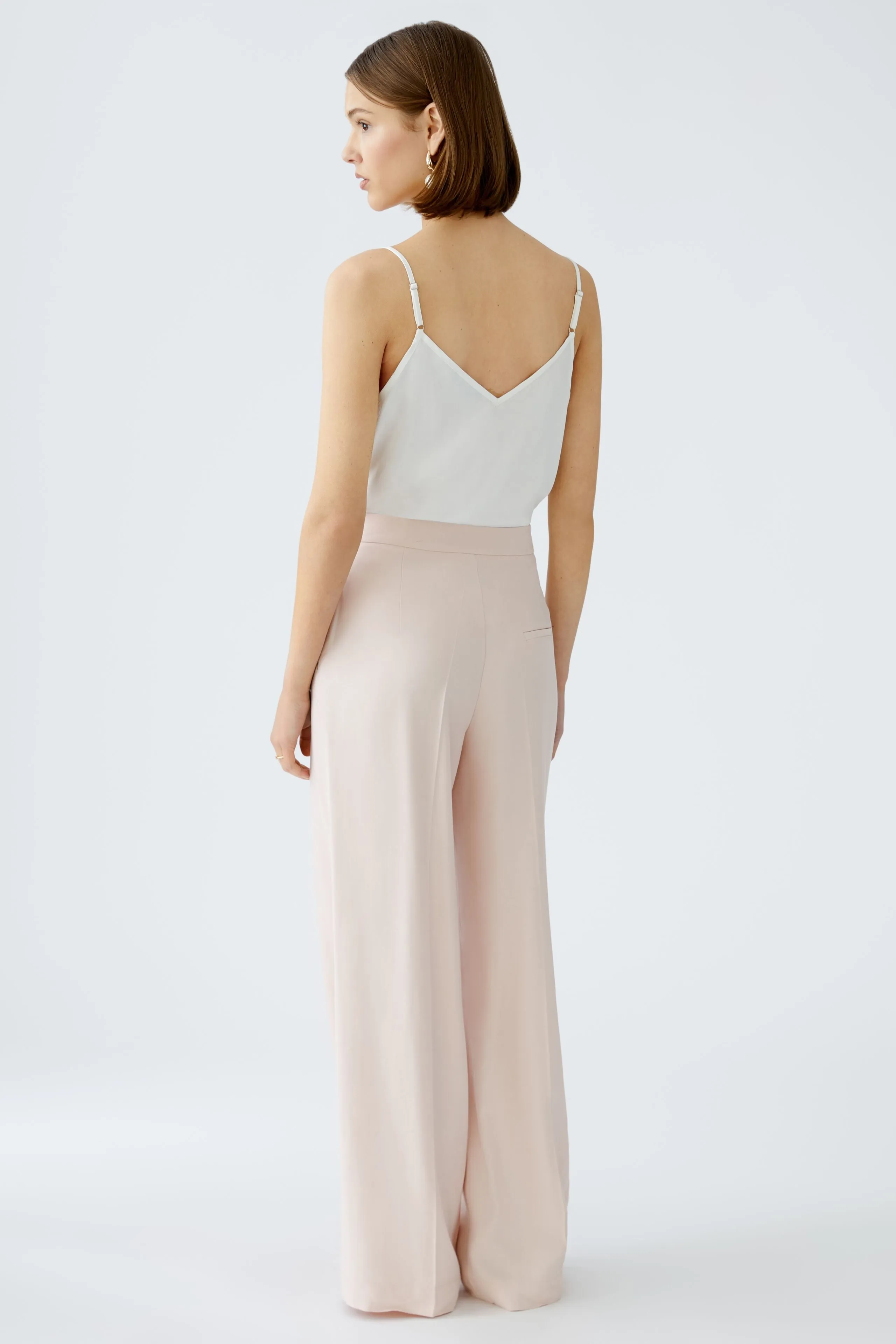 Oui Peach Whip Straight Leg Suit Trousers