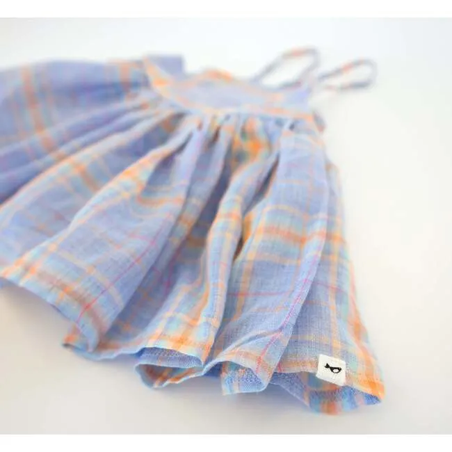 Party Dress - Blue Madras Plaid
