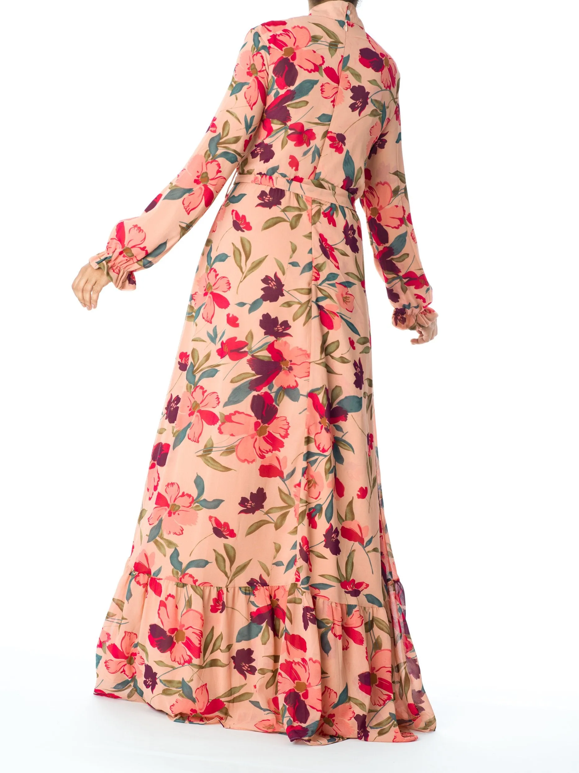 Peach Blush Floral petals maxi dress