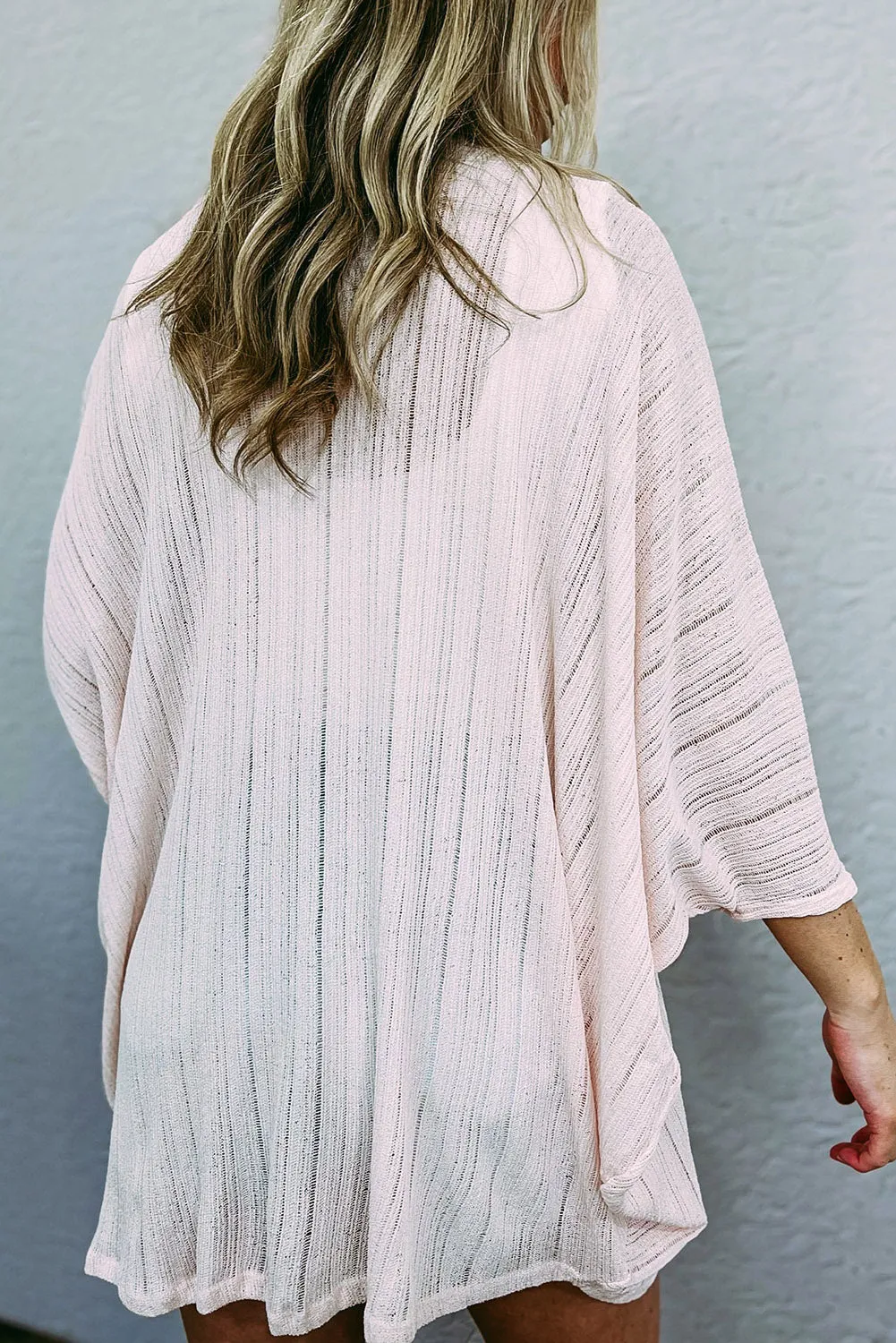 Pink Sheer Lightweight Knit Cardigan