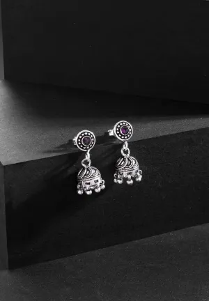 Pink Stone Small Everyday Jhumka Earrings