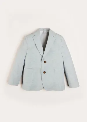 Plain Light Linen Blazer in Blue (4-10yrs)
