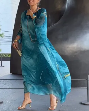 Printed flowing elegant dress