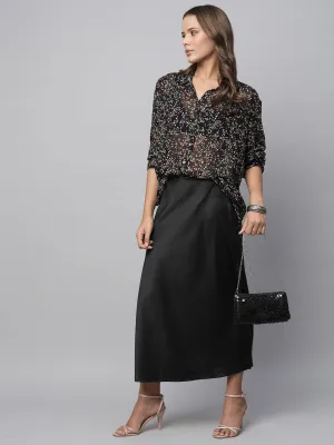 Printed Viscose Georgette Drop Shoulder Longline Romantic Shirt