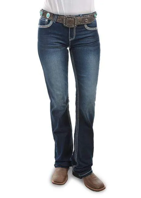 Pure Western Jeans Womens Indiana Relaxed Rider Midnight (PCP2210155)