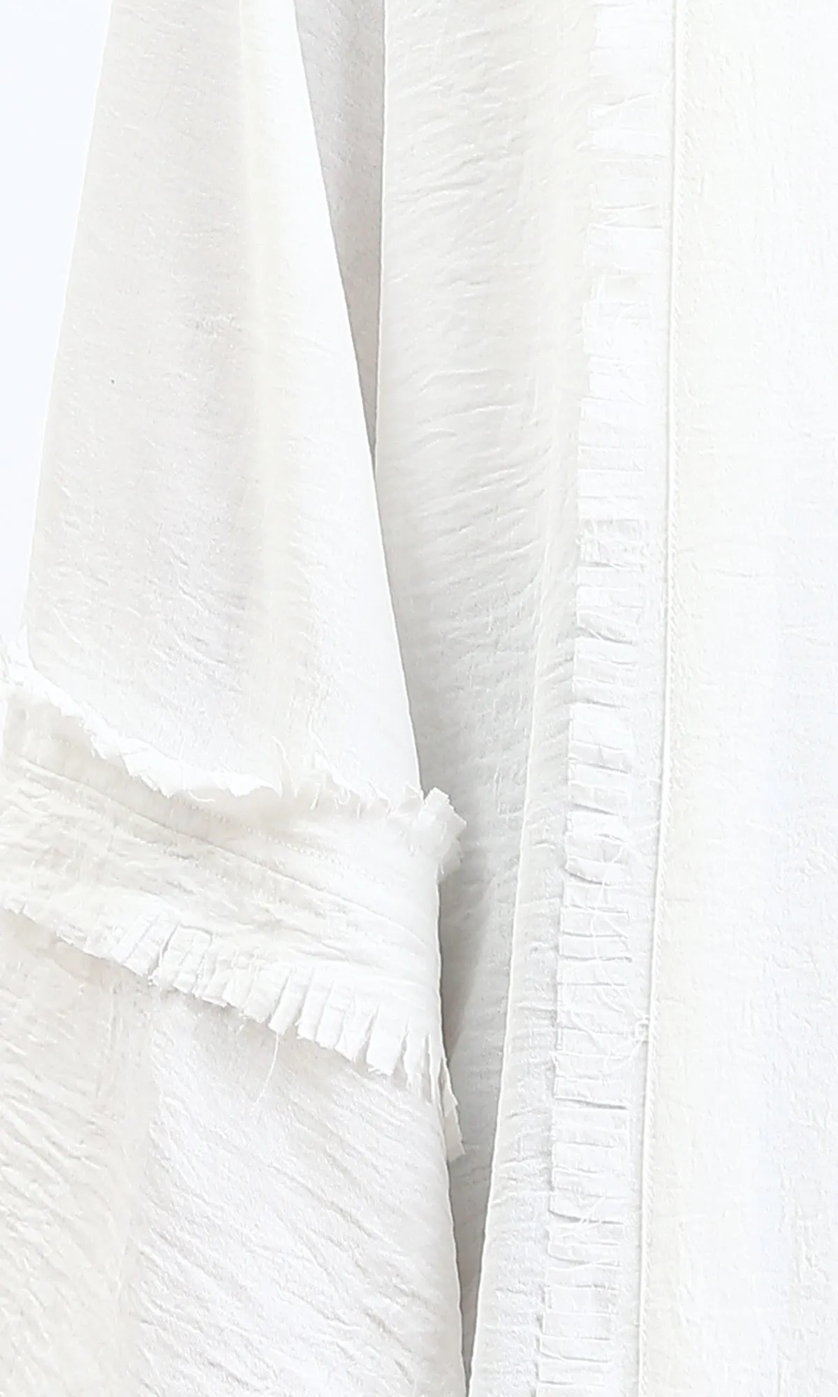 R206976 - Slip On Textured Long Cardigan - Off-White
