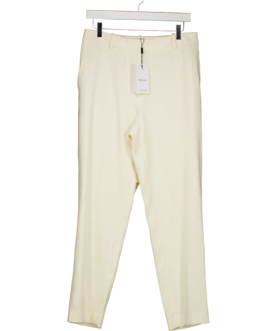REISS Cream Ember Slim Leg Trousers UK 12
