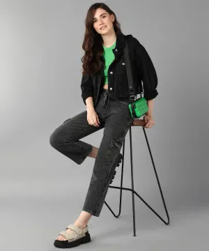 Relaxed Fit Cargo Grey Jeans