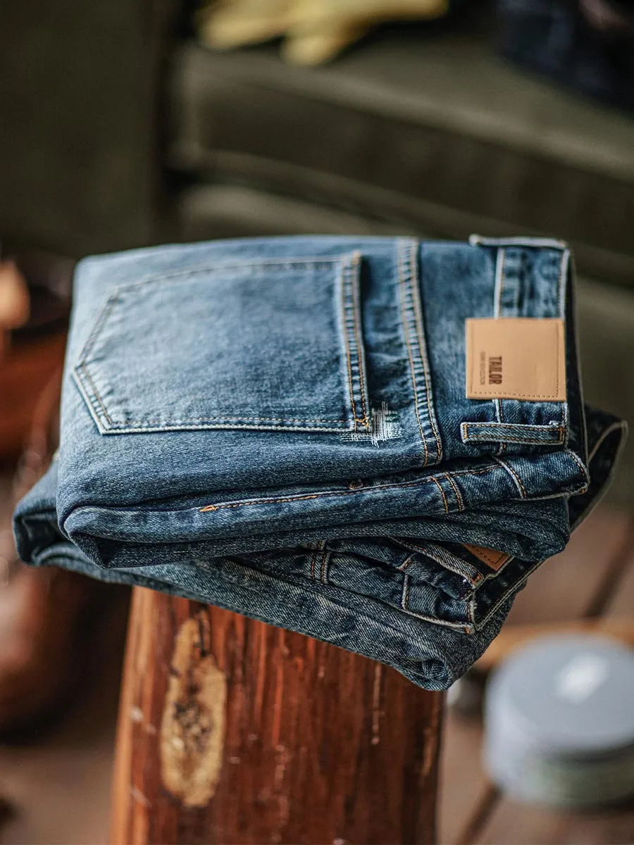 RELAXED PRE-DISTRESSED JEANS