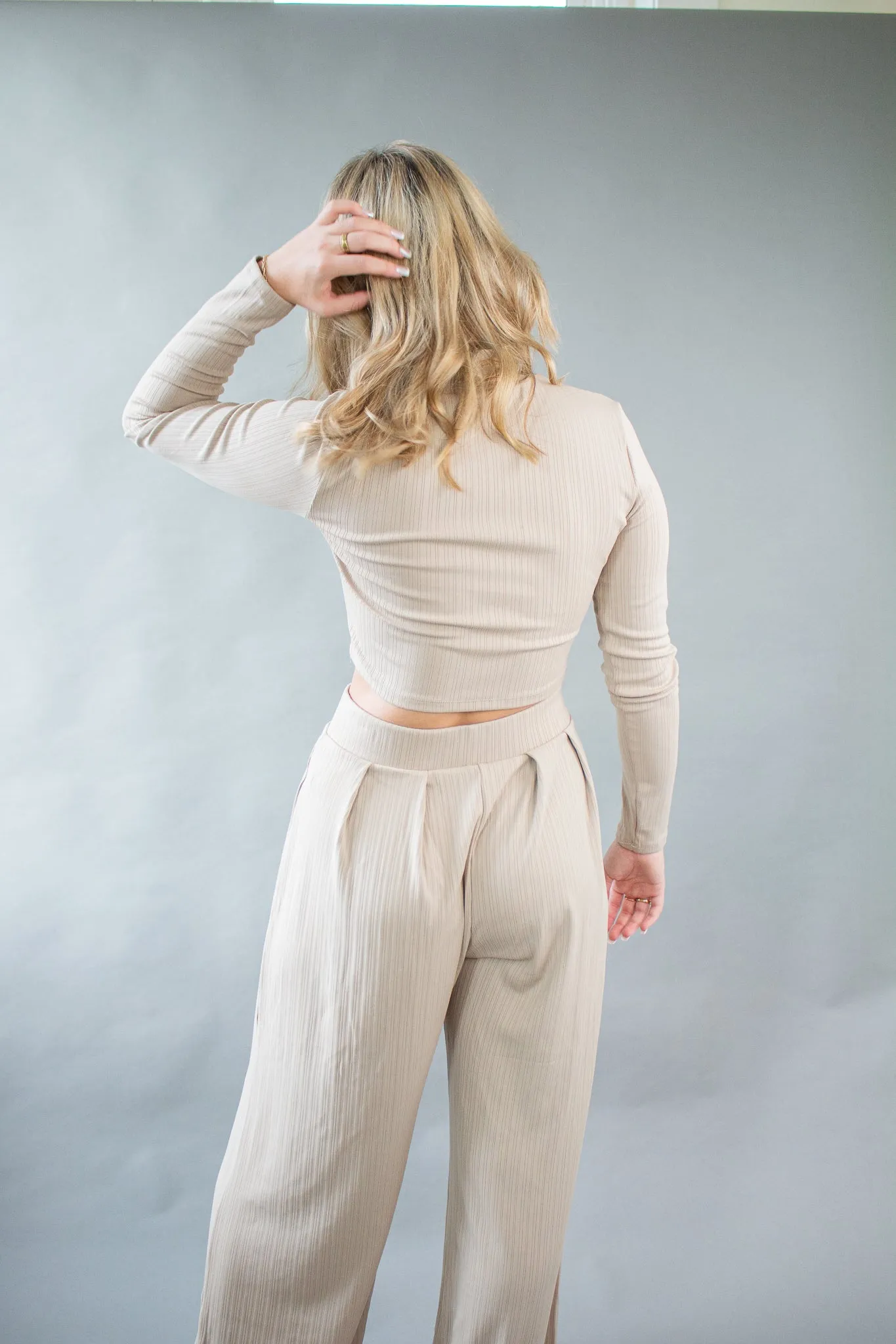 Roxy Mock Neck Top Taupe