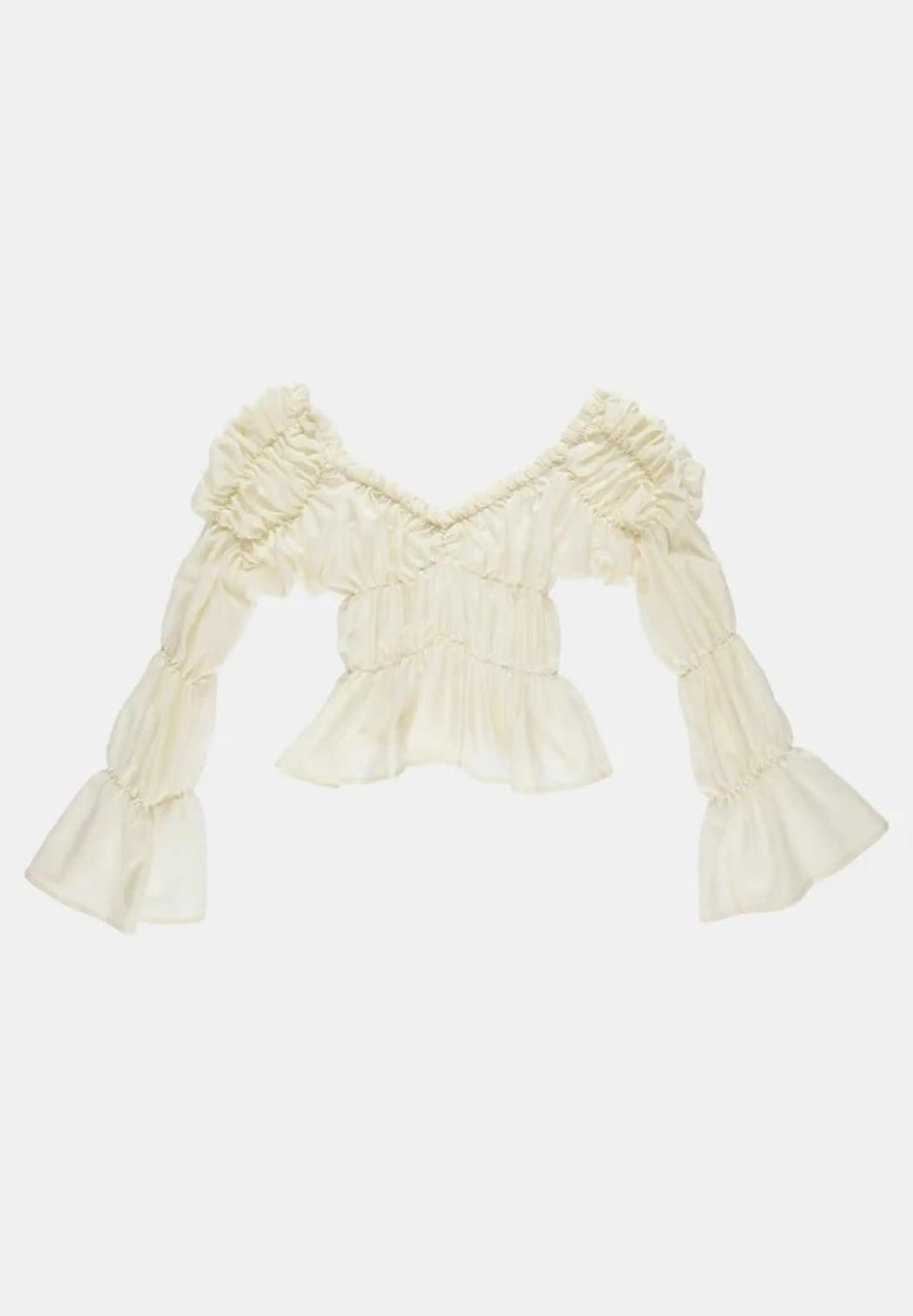 Sadie Off White Ruched Blouse
