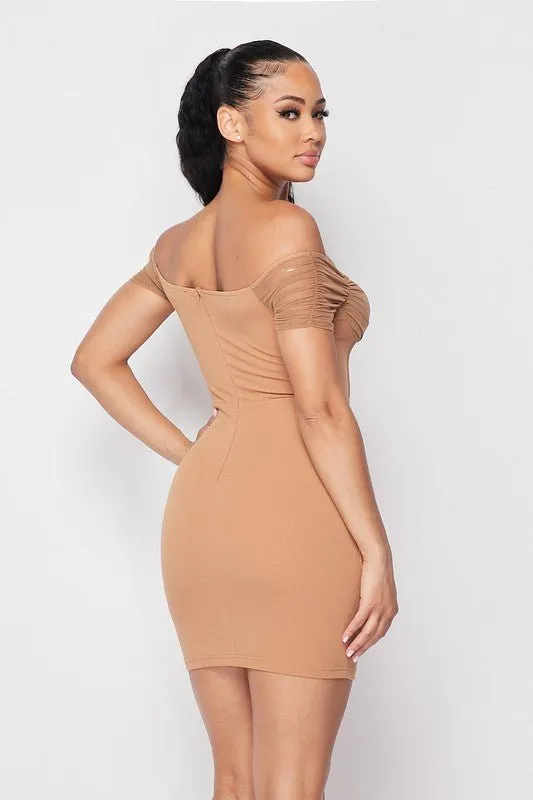 Sandy Nights Off the Shoulder Bustier Dress