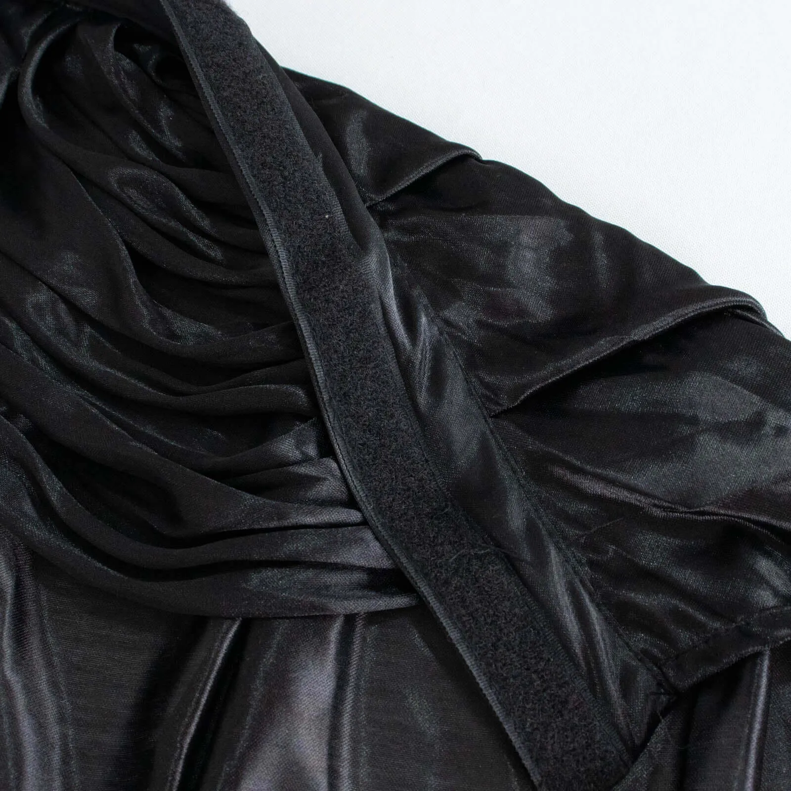 Satin Table Skirt 21ft Black - Pleated Double Drape Table Cover