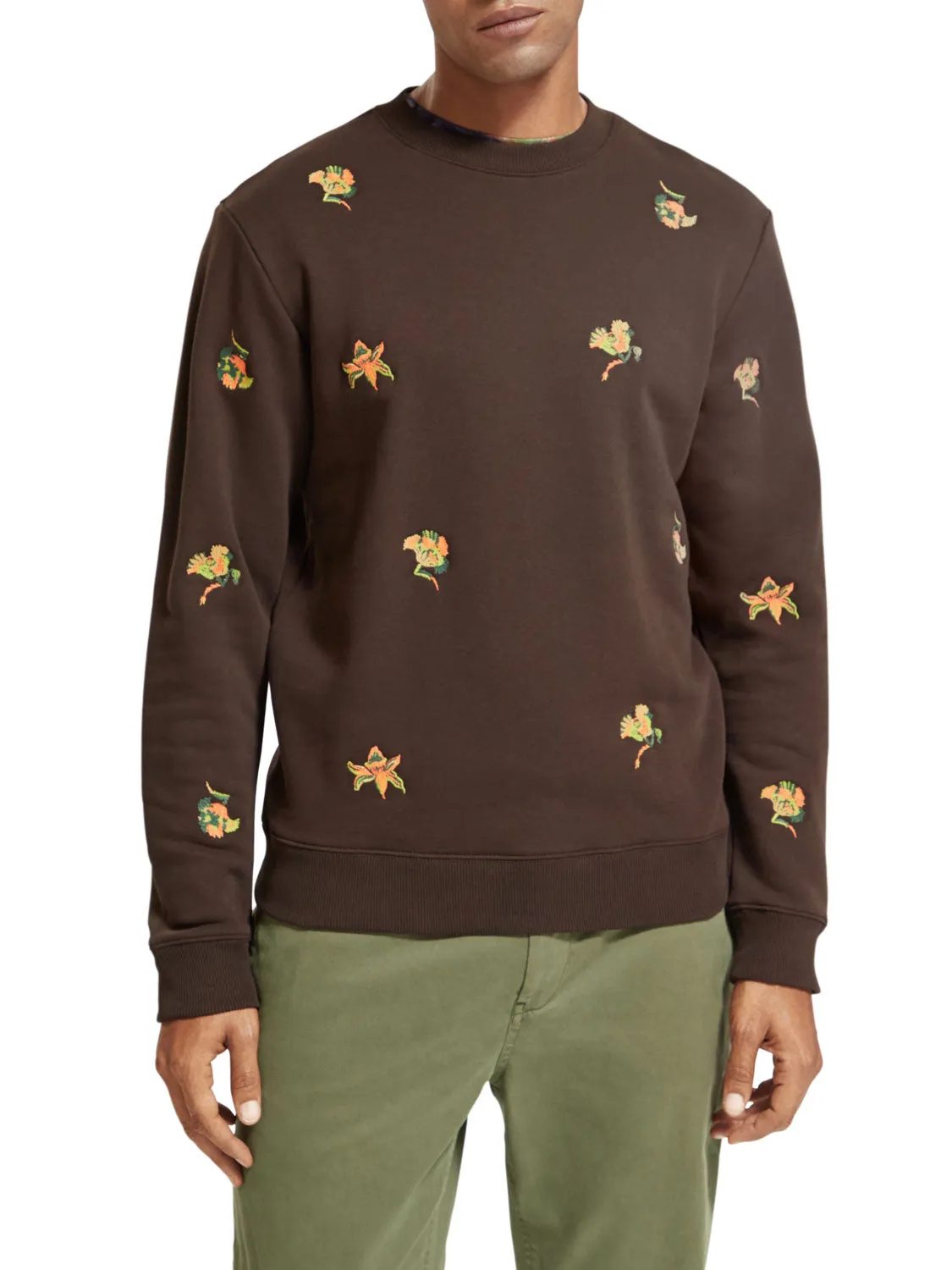 Scotch and Soda Embroidered Sweat - Wildflower Chocolate