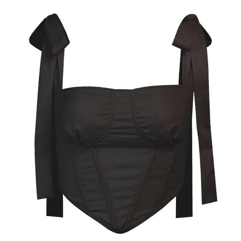 Self tie ribbed crop top