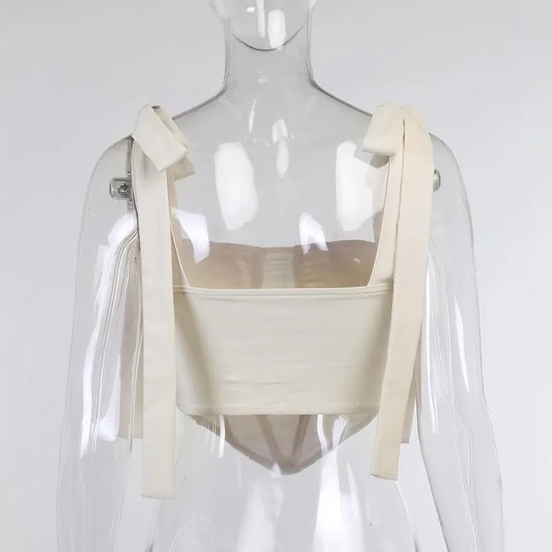 Self tie ribbed crop top