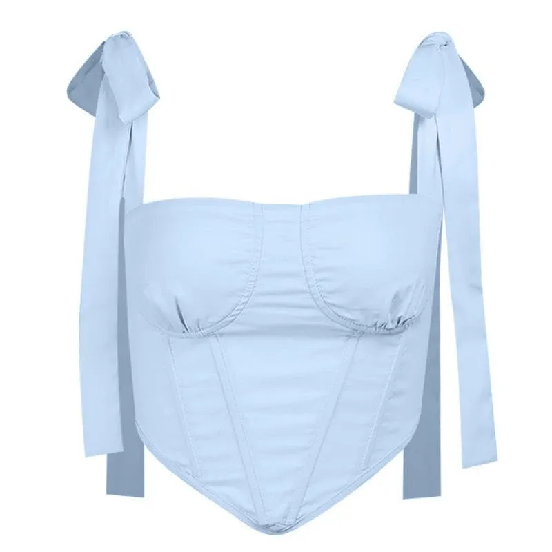 Self tie ribbed crop top