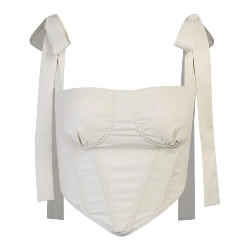 Self tie ribbed crop top