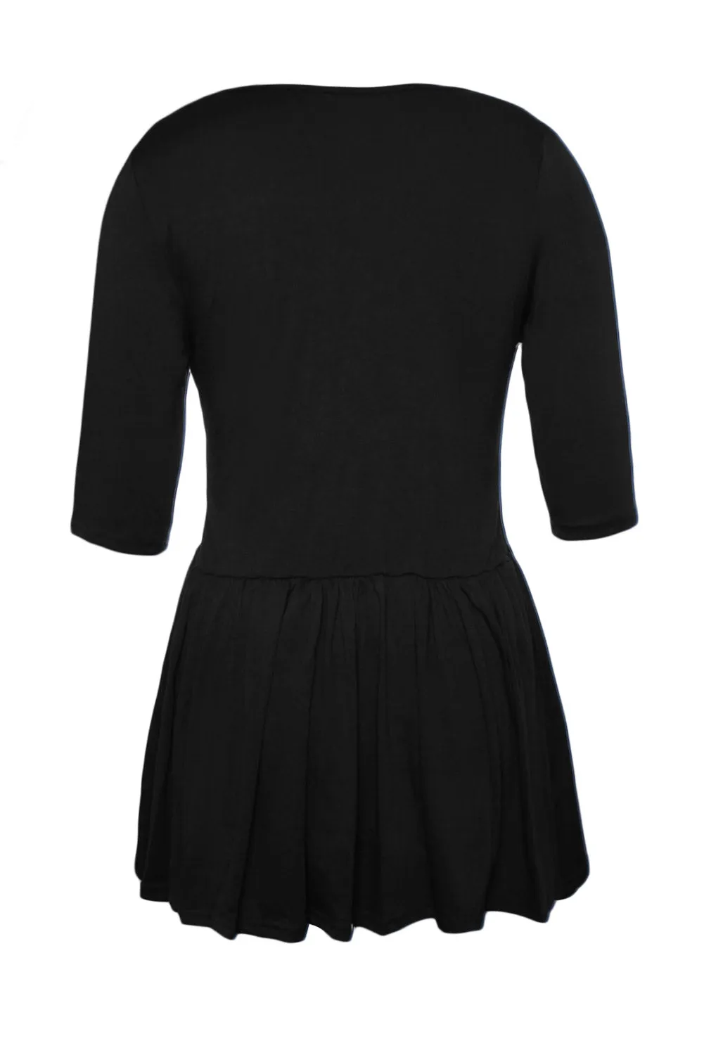 Sexy Black 3/4 Sleeve Babydoll Tops