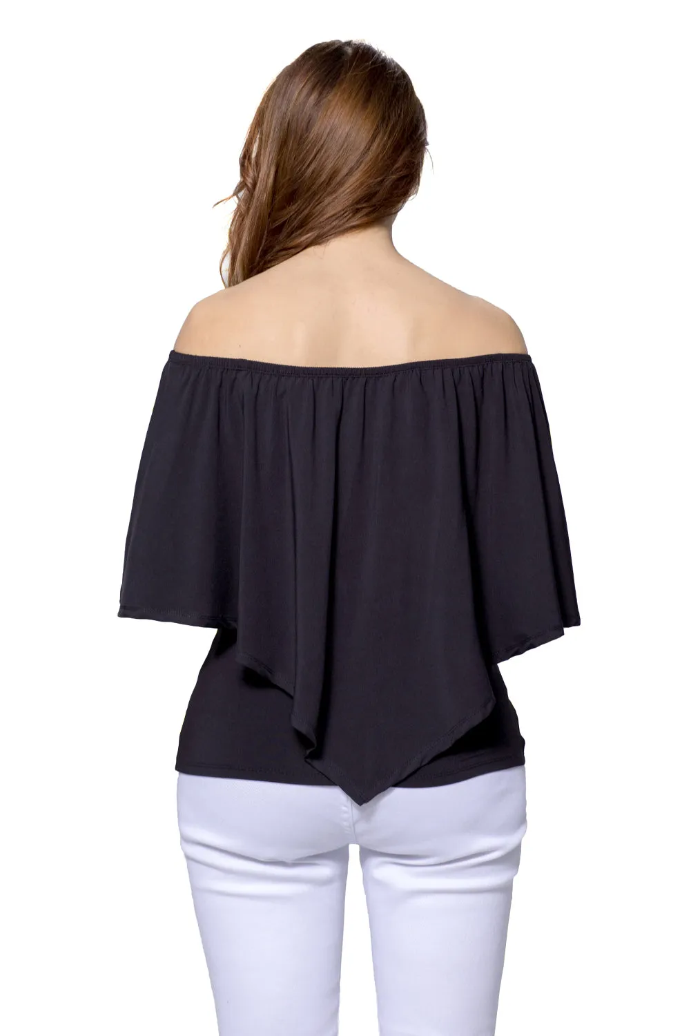 Sexy Black Multi-way Ruffle Women Top