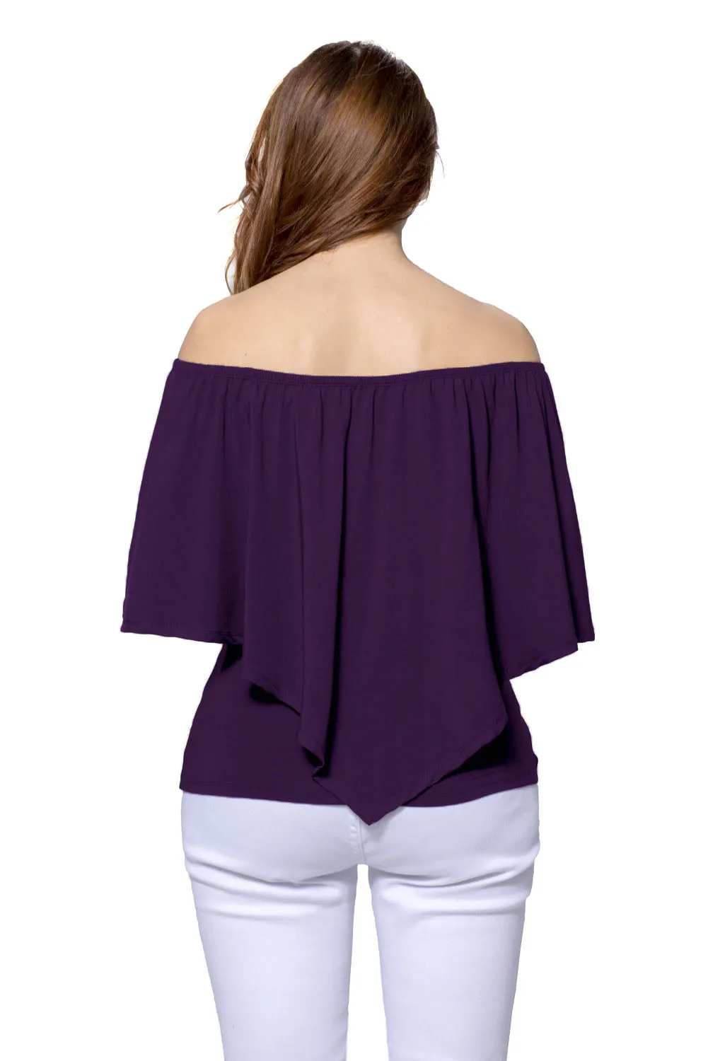 Sexy Purple Multi-way Ruffle Women Top
