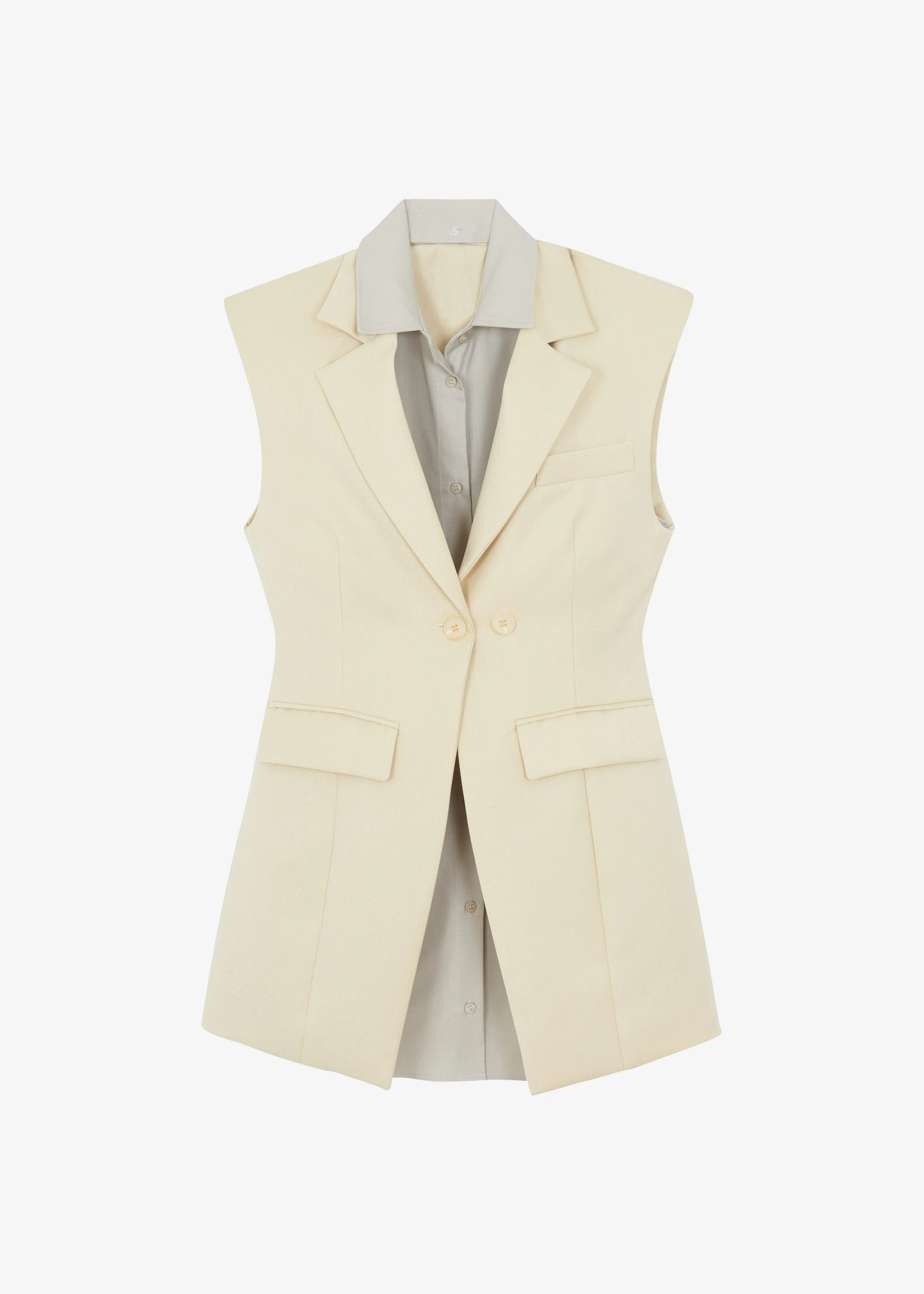 Shari Layered Vest - Beige