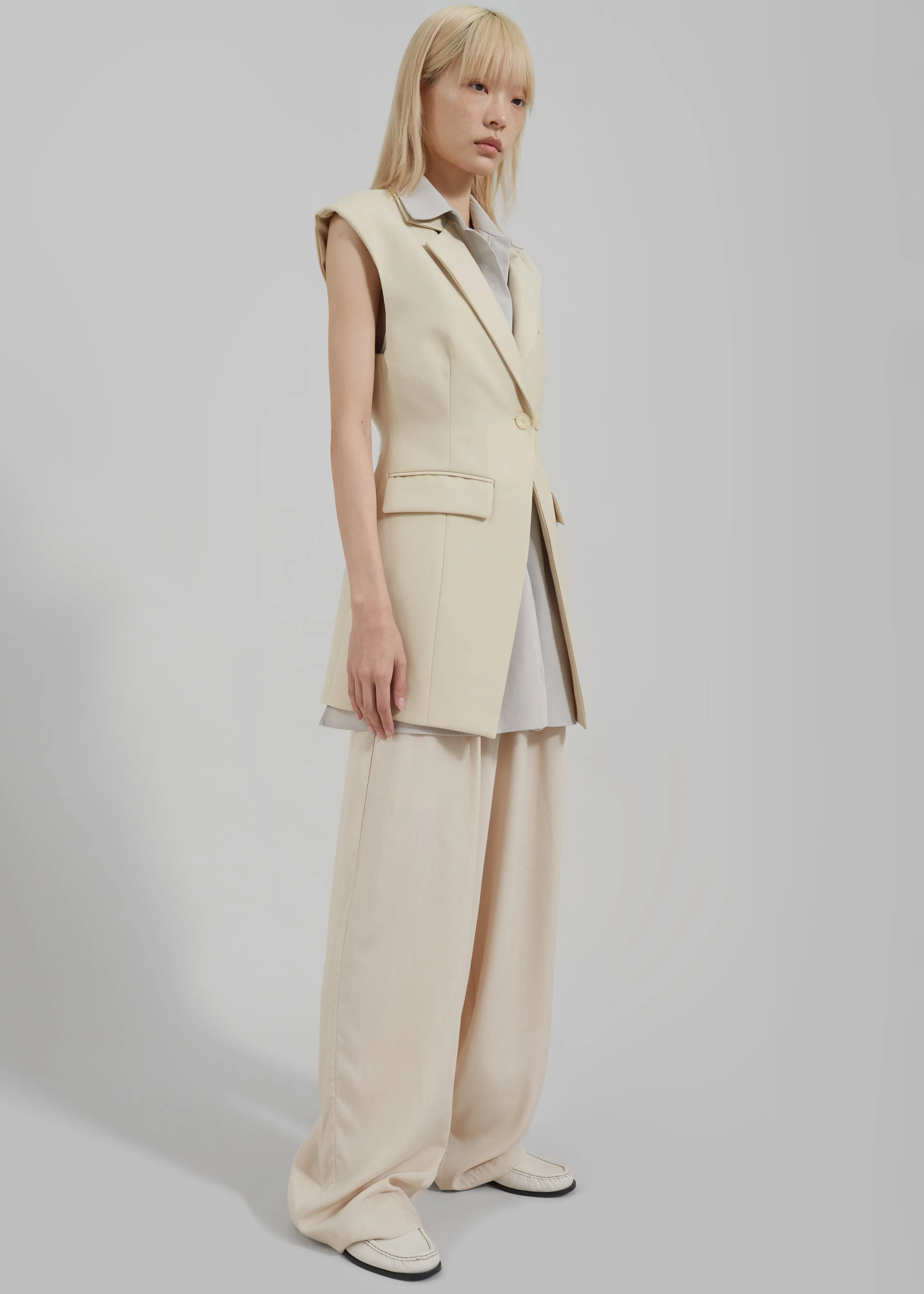 Shari Layered Vest - Beige