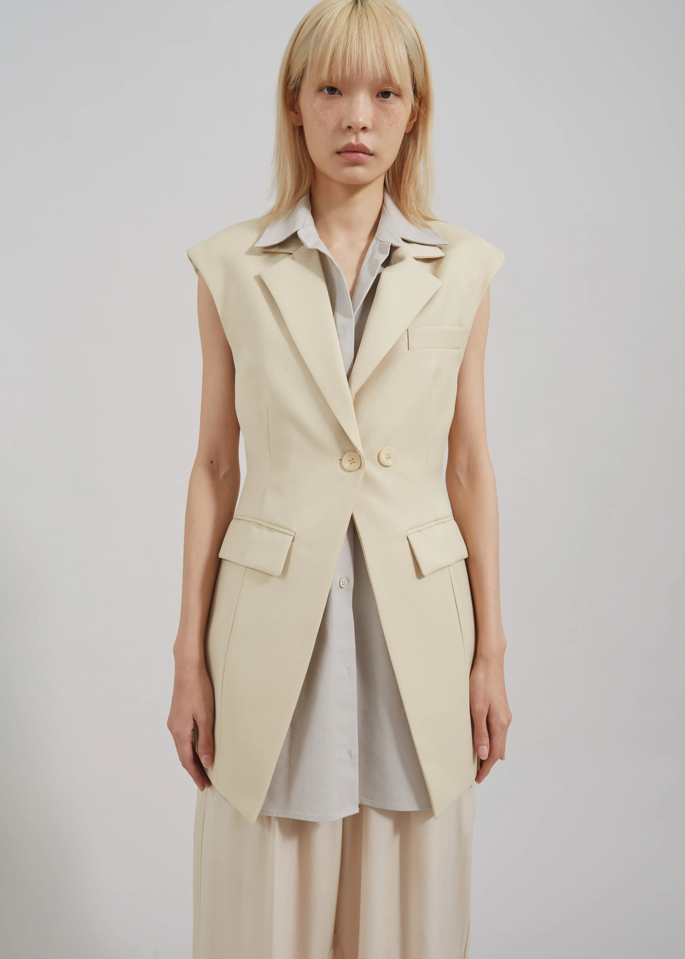 Shari Layered Vest - Beige