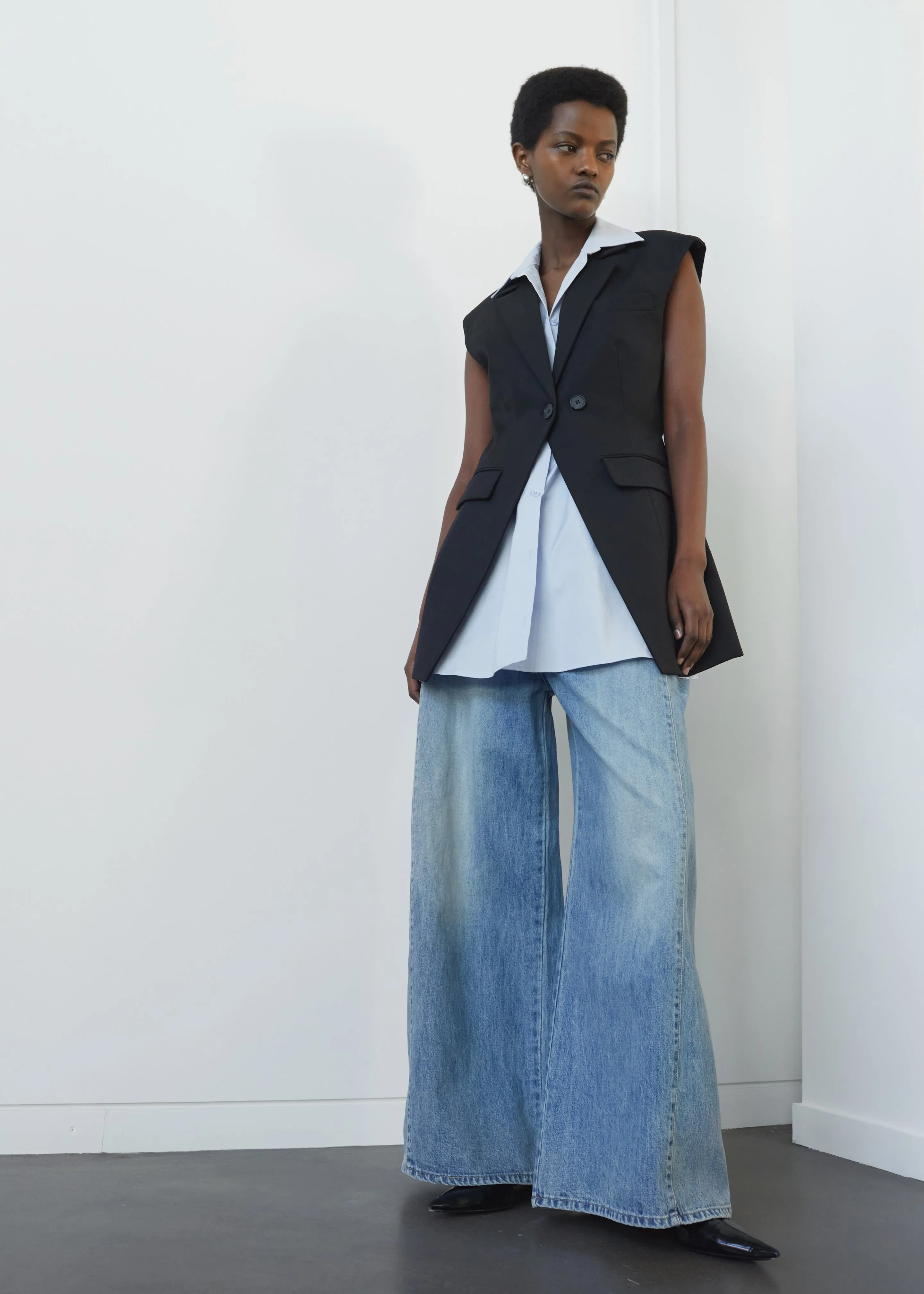 Shari Layered Vest - Black